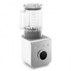 Blender Smeg Collezione BLC02WHMEU, 1400 W, 1,5 l, 22 000 rpm, 5 programe, 9 viteze, Măcinare gheață, Oțel inoxidabil, Alb/Inox