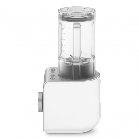 Blender Smeg Collezione BLC02WHMEU, 1400 W, 1,5 l, 22 000 rpm, 5 programe, 9 viteze, Măcinare gheață, Oțel inoxidabil, Alb/Inox