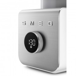 Blender Smeg Collezione BLC02WHMEU, 1400 W, 1,5 l, 22 000 rpm, 5 programe, 9 viteze, Măcinare gheață, Oțel inoxidabil, Alb/Inox