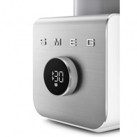 Blender Smeg Collezione BLC02WHMEU, 1400 W, 1,5 l, 22 000 rpm, 5 programe, 9 viteze, Măcinare gheață, Oțel inoxidabil, Alb/Inox