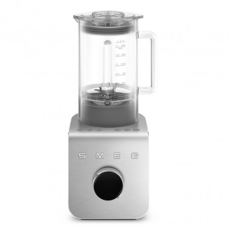 Blender Smeg Collezione BLC02BLMEU, 1400 W, 1,5 l, 22 000 rpm, 5 programe, 9 viteze, Măcinare gheață, Oțel inoxidabil, Negru/Inox