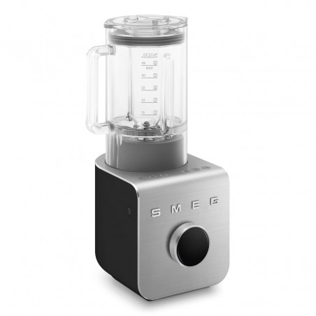 Blender Smeg Collezione BLC02BLMEU, 1400 W, 1,5 l, 22 000 rpm, 5 programe, 9 viteze, Măcinare gheață, Oțel inoxidabil, Negru/Inox