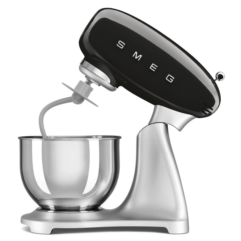 Mixer planetar Smeg SMF04BLEU, 800 W, 4,8 l, 10 viteze, funcție de pornire treptată, picioare antiderapante, negru/inoxidabil