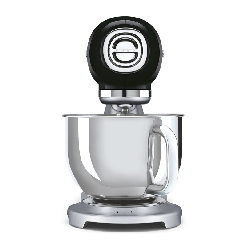 Mixer planetar Smeg SMF04BLEU, 800 W, 4,8 l, 10 viteze, funcție de pornire treptată, picioare antiderapante, negru/inoxidabil