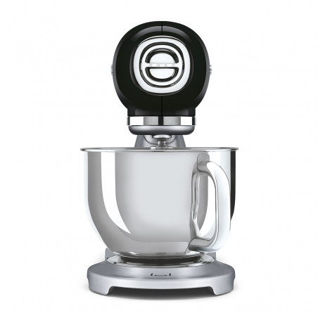 Mixer planetar Smeg SMF04BLEU, 800 W, 4,8 l, 10 viteze, funcție de pornire treptată, picioare antiderapante, negru/inoxidabil