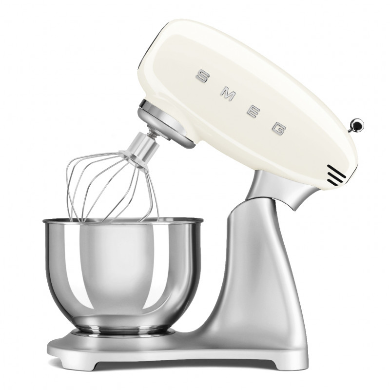 Mixer planetar Smeg SMF04CREU, 800 W, 4,8 l, 10 viteze, funcție de pornire treptată, picioare antiderapante, crem/inox