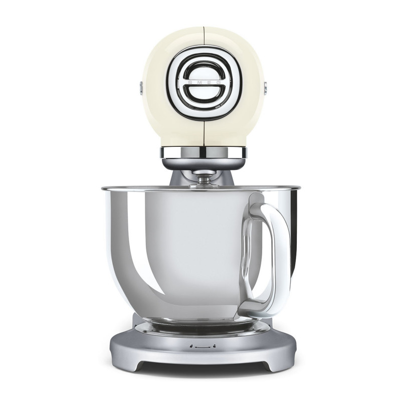Mixer planetar Smeg SMF04CREU, 800 W, 4,8 l, 10 viteze, funcție de pornire treptată, picioare antiderapante, crem/inox