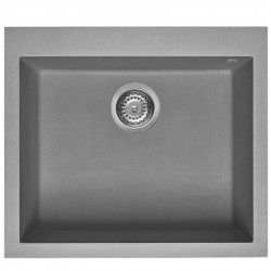 Chiuveta de bucatarie montare pe blat SMEG Quadra VZ57CT, 57 cm, Antibacteriana, Rezistenta la zgarieturi si la razele UV, Gri
