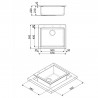 Chiuvetă de bucătărie pentru blat SMEG Quadra VZ57B, 57 cm, antibacteriană, rezistentă la zgârieturi și la razele UV, albă