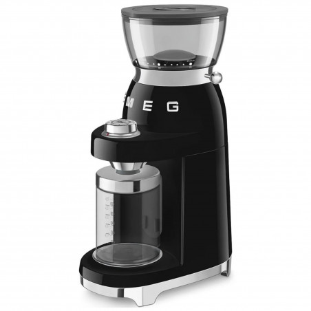 Râșniță de cafea Smeg CGF03BLEU, 150 W, 240 g, sistem de rotire și blocare, funcție manuală, negru