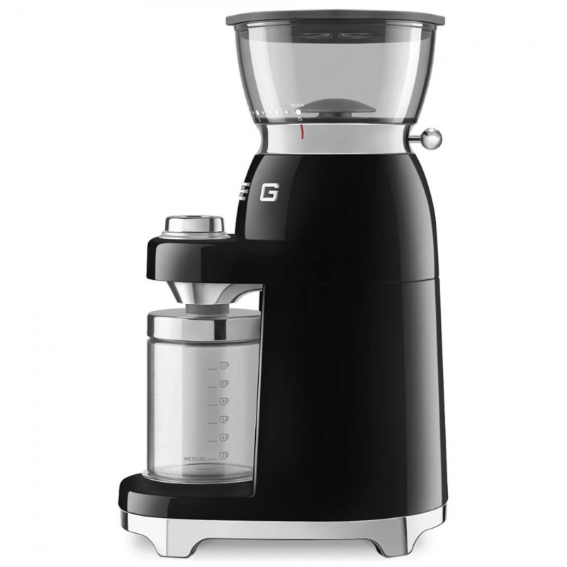 Râșniță de cafea Smeg CGF03BLEU, 150 W, 240 g, sistem de rotire și blocare, funcție manuală, negru