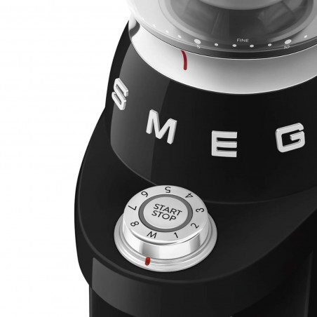 Râșniță de cafea Smeg CGF03BLEU, 150 W, 240 g, sistem de rotire și blocare, funcție manuală, negru