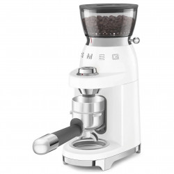 Râșniță de cafea Smeg CGF03WHEU, 150 W, 240 g, sistem de rotire și blocare, funcție manuală, alb