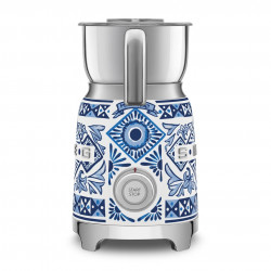 Aparat pentru spumarea laptelui Smeg Dolce & Gabbana MFF01DGBEU, 500 W, 600 ml, Oprire automată, Fără BPA, Albastru mediteranean