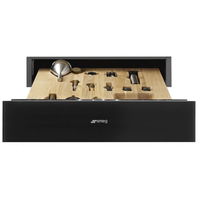 Sertar cu accesorii pentru vin Smeg Linea CPS115B3, 13 buc., 59,7 x 1,35 cm, sistem de deschidere Push, negru