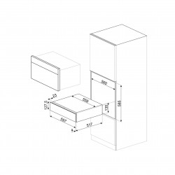 Sertar cu accesorii pentru vin Smeg Linea CPS115B3, 13 buc., 59,7 x 1,35 cm, sistem de deschidere Push, negru