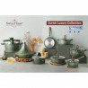 Set vase de gatit Swiss Haus SH-GPC3020G, 20 piese, Acoperire ceramica Sapphire, Fara PFAS, Cuptor pana la 220°C, Inductie, Verde