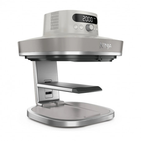 Friteuză cu aer cald Ninja CRISPi Pro AS101EULG, 2050 W, 2,3 + 5,7 l, 26-240 °C, Max Crisp, plăci ceramice, fără PFAS, gri/alb