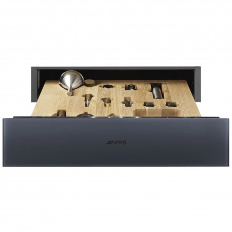 Sertar cu accesorii pentru vin Smeg Linea CPS115G, 13 buc., 59,7 x 1,35 cm, sistem de deschidere Push, gri Neptun