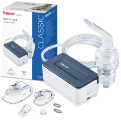 Inhalator cu compresor Beurer IH 15, MMAD 4,12 μm, 0,25 ml/min, 0,6 bar, USB-C, alb