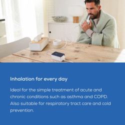 Inhalator cu compresor Beurer IH 15, MMAD 4,12 μm, 0,25 ml/min, 0,6 bar, USB-C, alb