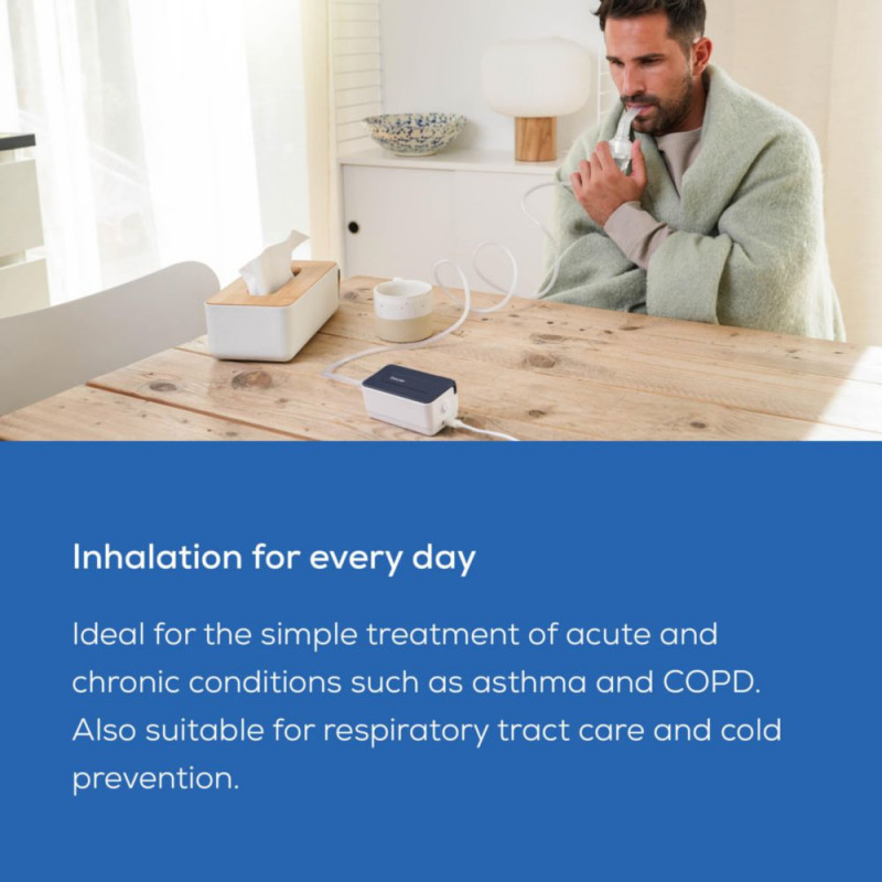 Inhalator cu compresor Beurer IH 15, MMAD 4,12 μm, 0,25 ml/min, 0,6 bar, USB-C, alb
