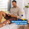 Aparat de masaj 3 în 1 Beurer EM 56, 22 de programe, 50 de niveluri, TENS/EMS, ecran LCD, electrostimulator, alb/negru