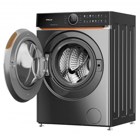 Mașină de spălat Finlux FWM10HIGH14END, Clasa A, 14 programe, 10 kg, 1400 rpm, Invertor dublu, Tambur cu textură de piatră naturală, Garnitură antibacteriană, Înmuiere, Oțel inoxidabil