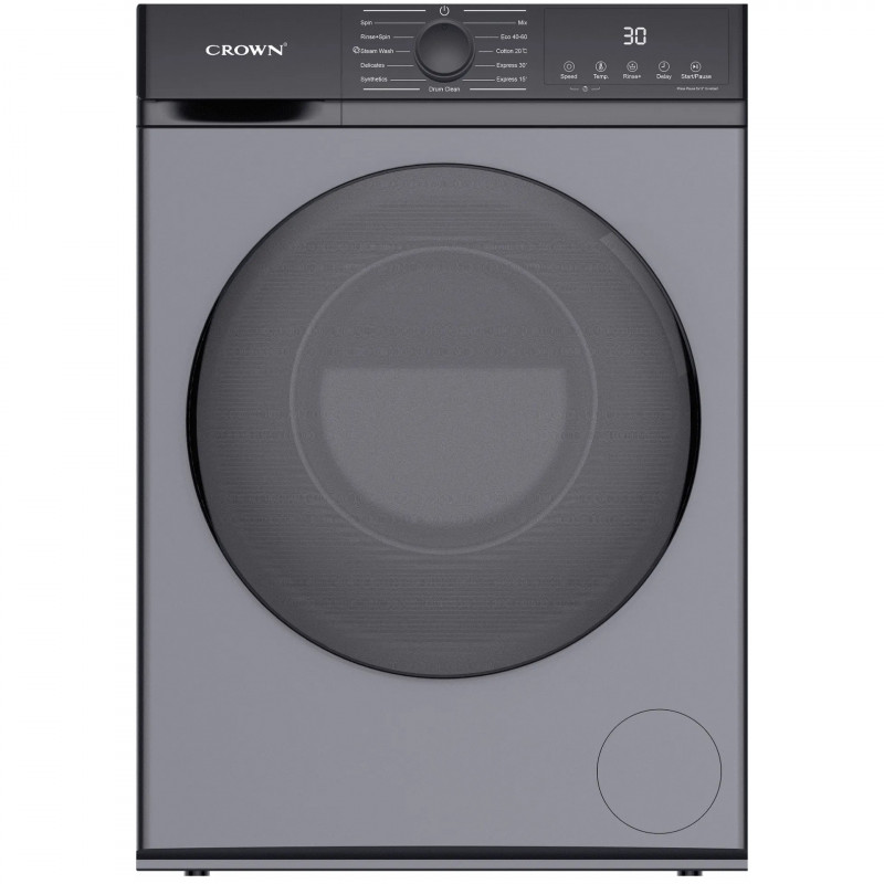 Mașină de spălat Crown CWM10J12BLDCIX, clasa A, 10 programe, 10 kg, 1400 rpm, spălare cu abur, motor BLDC, oțel inoxidabil