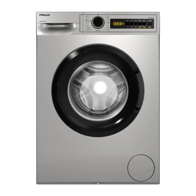 Mașină de spălat Finlux FXN 1071 T2 S, Clasa A, 15 programe, 6 kg, 1200 rpm, Pornire programată, afișaj LED, argintiu