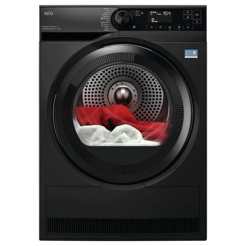Uscător de rufe AEG TR8394CDE, clasa C, 118 l, 9 kg, afișaj LED, AbsoluteCare, MixDry, Wi-Fi, negru
