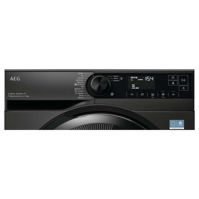 Uscător de rufe AEG TR8394CDE, clasa C, 118 l, 9 kg, afișaj LED, AbsoluteCare, MixDry, Wi-Fi, negru