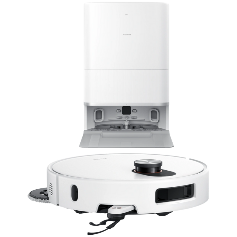 Aspirator robot Xiaomi Robot Vacuum 5 EU OV31GL, 55 W, 20000 Pa, 140 min, recunoaștere AI, stație automată de spălare și uscare, navigație laser dToF, apă caldă 80 °C, alb