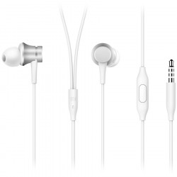 Căști Xiaomi Mi In-Ear Basic, 10 mm, cu cablu, 20 Hz–20 kHz, microfon încorporat, 3,5 mm, alb/argintiu
