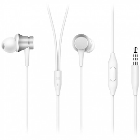 Căști Xiaomi Mi In-Ear Basic, 10 mm, cu cablu, 20 Hz–20 kHz, microfon încorporat, 3,5 mm, alb/argintiu