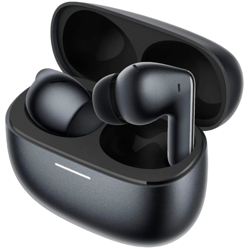 Căști Xiaomi Redmi Buds 8 Pro M2535E1 Obsidian Black, 8 ore, Bluetooth 5.4, IP54, ANC până la 55 dB, reducere a zgomotului cu AI, Hi-Res Audio/LDAC, Dolby Audio, Negru