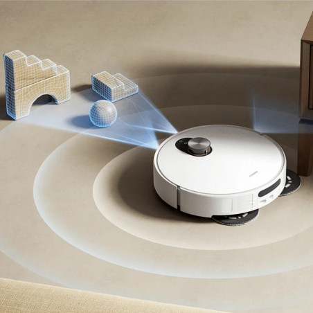 Aspirator robot Xiaomi Robot Vacuum 5 EU OV31GL, 55 W, 20000 Pa, 140 min, recunoaștere AI, stație automată de spălare și uscare, navigație laser dToF, apă caldă 80 °C, alb