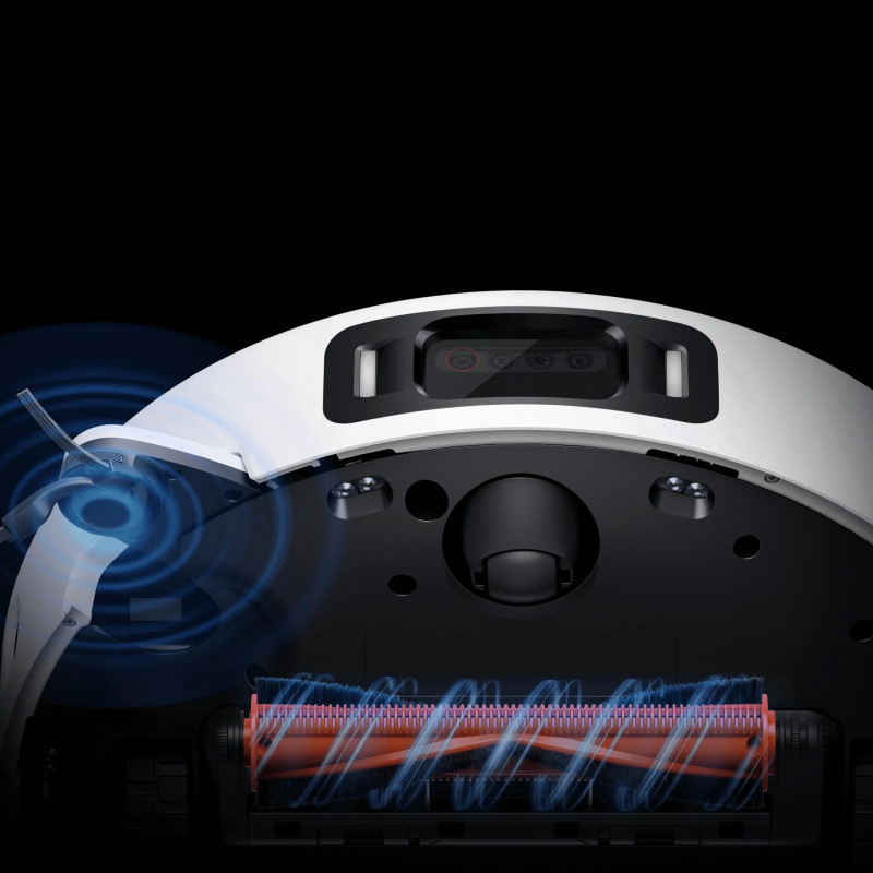 Aspirator robot Xiaomi Robot Vacuum 5 Pro EU OV21GL, 55 W, 20000 Pa, 140 min, cameră triplă AI de 5 MP cu funcție de recunoaștere, stație automată de spălare și uscare, navigație dToF retractabilă, apă la 80 °C, alb