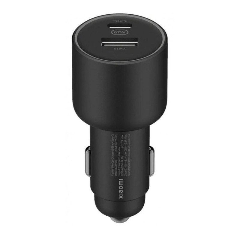 Încărcător auto Xiaomi Mi BHR6814GL, 67 W, 2 porturi de încărcare, indicator LED, negru