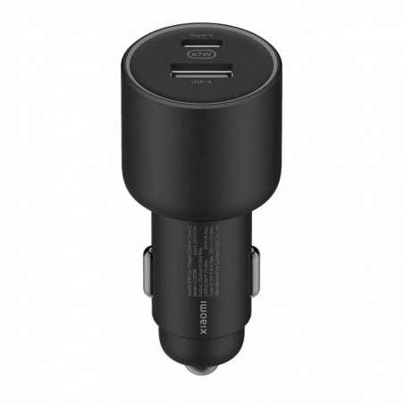 Încărcător auto Xiaomi Mi BHR6814GL, 67 W, 2 porturi de încărcare, indicator LED, negru