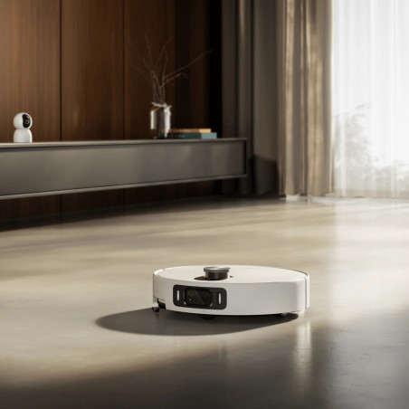 Aspirator robot Xiaomi Robot Vacuum 5 Pro EU OV21GL, 55 W, 20000 Pa, 140 min, cameră triplă AI de 5 MP cu funcție de recunoaștere, stație automată de spălare și uscare, navigație dToF retractabilă, apă la 80 °C, alb