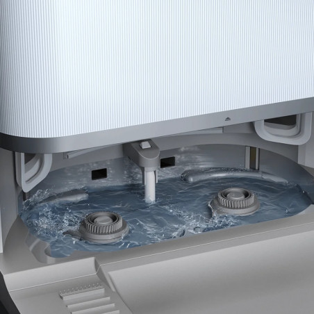 Aspirator robot Xiaomi Robot Vacuum 5 Pro EU OV21GL, 55 W, 20000 Pa, 140 min, cameră triplă AI de 5 MP cu funcție de recunoaștere, stație automată de spălare și uscare, navigație dToF retractabilă, apă la 80 °C, alb