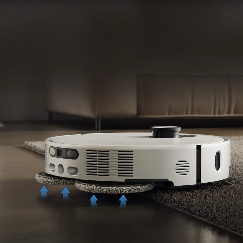 Aspirator robot Xiaomi Robot Vacuum 5 Pro EU OV21GL, 55 W, 20000 Pa, 140 min, cameră triplă AI de 5 MP cu funcție de recunoaștere, stație automată de spălare și uscare, navigație dToF retractabilă, apă la 80 °C, alb