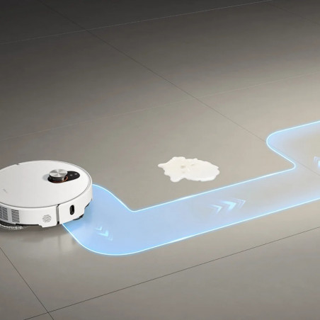 Aspirator robot Xiaomi Robot Vacuum 5 Pro EU OV21GL, 55 W, 20000 Pa, 140 min, cameră triplă AI de 5 MP cu funcție de recunoaștere, stație automată de spălare și uscare, navigație dToF retractabilă, apă la 80 °C, alb