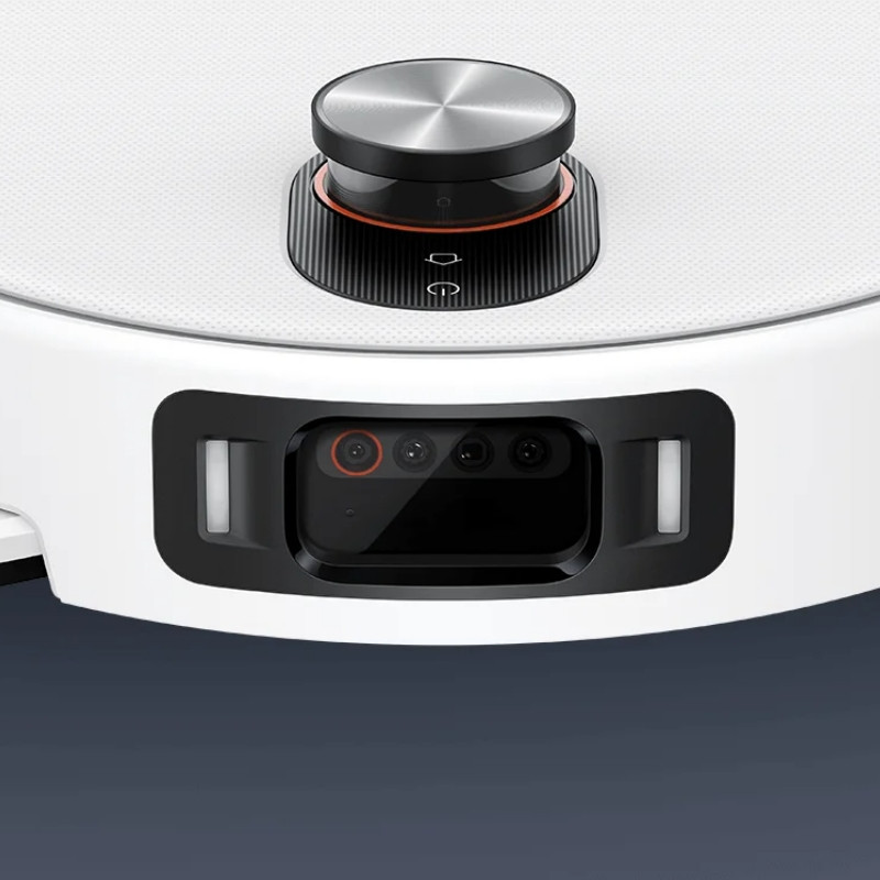 Aspirator robot Xiaomi Robot Vacuum 5 Pro EU OV21GL, 55 W, 20000 Pa, 140 min, cameră triplă AI de 5 MP cu funcție de recunoaștere, stație automată de spălare și uscare, navigație dToF retractabilă, apă la 80 °C, alb
