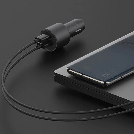 Încărcător auto Xiaomi Mi BHR6814GL, 67 W, 2 porturi de încărcare, indicator LED, negru