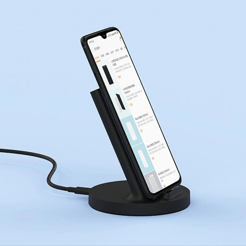 Încărcător wireless Xiaomi Mi GDS4145GL, Qi 20 W, USB-C, detectare FOD, indicator luminos, negru