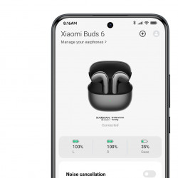 Căști Xiaomi Buds 6 M2540E1, 6 ore, Bluetooth 5.4, Hi-Res, aptX Lossless, reducere a zgomotului cu AI, ANC, sunet la 360°, IP54, negru grafit