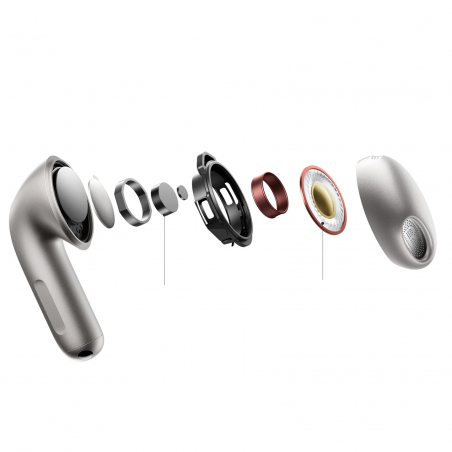 Căști Xiaomi Buds 6 M2540E1, 6 ore, Bluetooth 5.4, Hi-Res, aptX Lossless, reducere a zgomotului bazată pe IA, ANC, sunet la 360°, IP54, alb ceramic