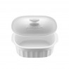 Recipient din porțelan pentru aparatul de gătit cu aburi BUYDEEM CT1005, 2 l, de la -8 °C la +230 °C, omologat de FDA pentru contactul cu alimentele, alb
